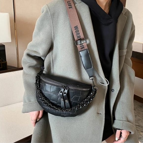 *NEW Leather Fanny Pack Belt Waist Crossbody Shoulder Bag - Picture 3 of 12